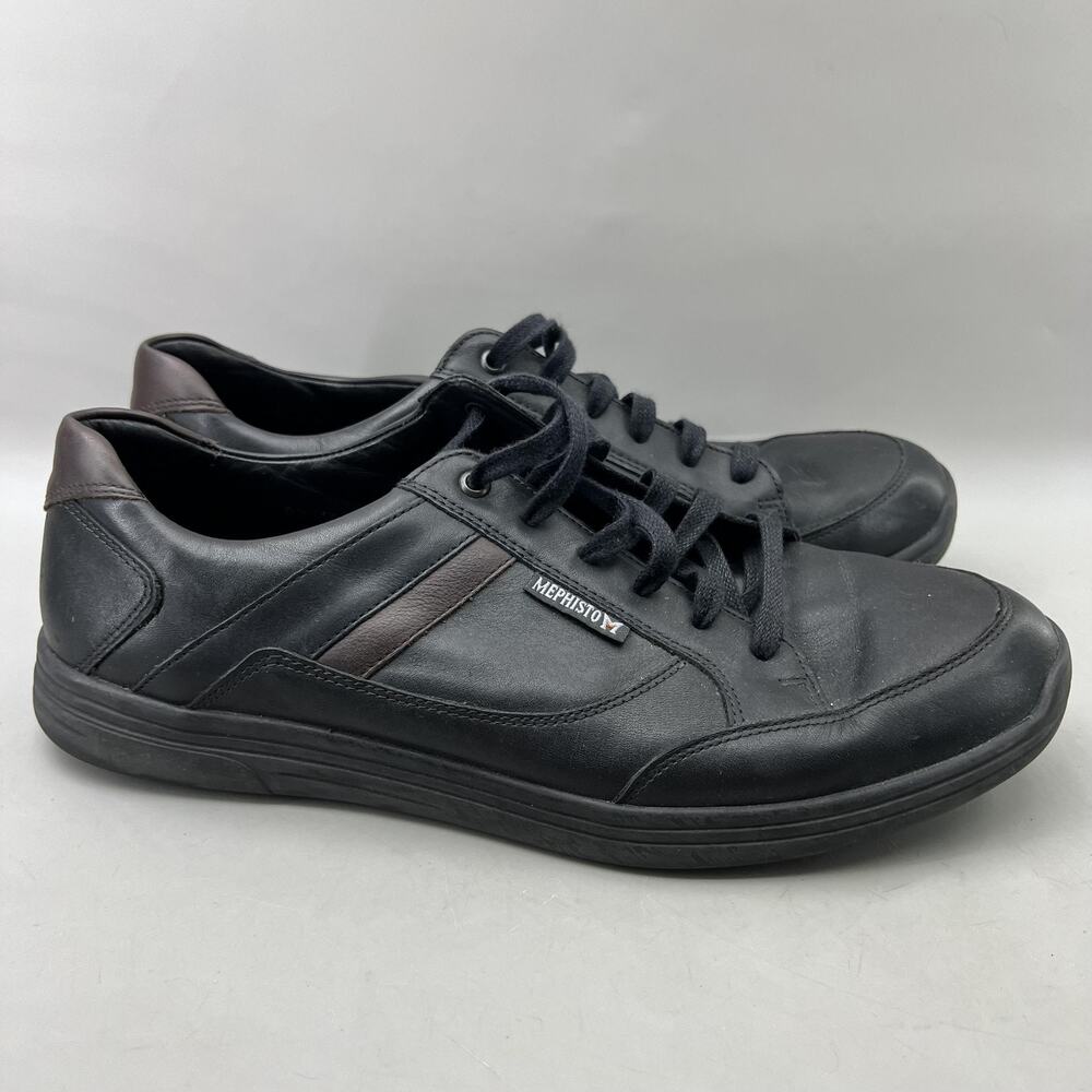 Mephisto Frank Casual Lace Oxford Men Size 11 Black Leather Comfort Low Sneakers